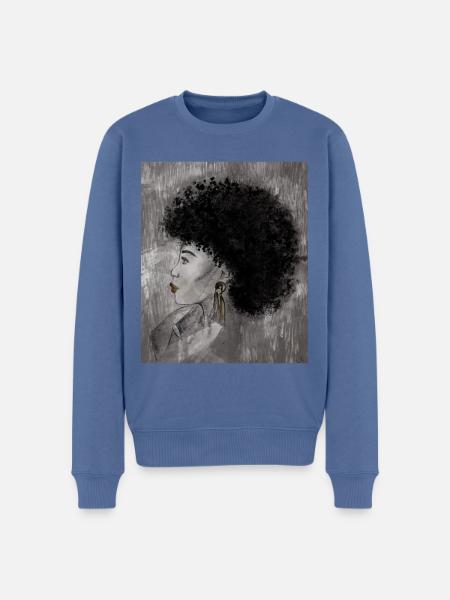 Ly - Männer Premium Bio Pullover - Taubenblau