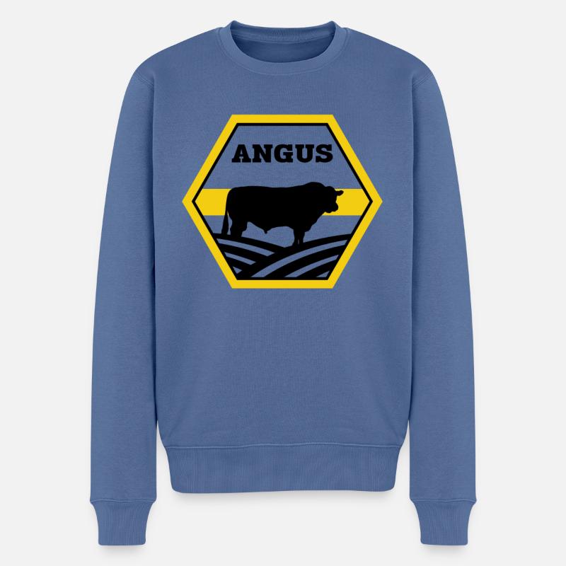Éleveur de bovins - Angus Cow - Pull Premium bio Homme - bleu pigeon
