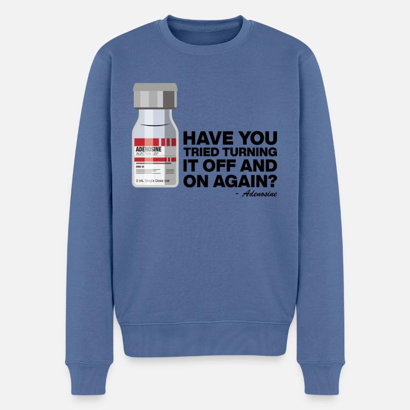 Avez-vous essayé de rallumer - adénosine - Pull Premium bio Homme - bleu pigeon