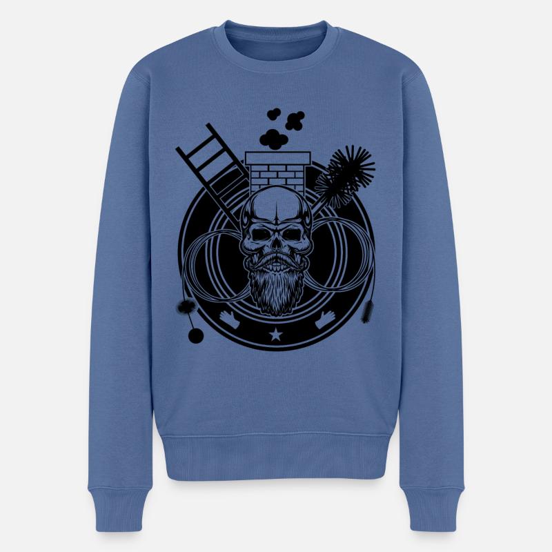 Artisanat - Skull Chimney Sweep - Pull Premium bio Homme - bleu pigeon