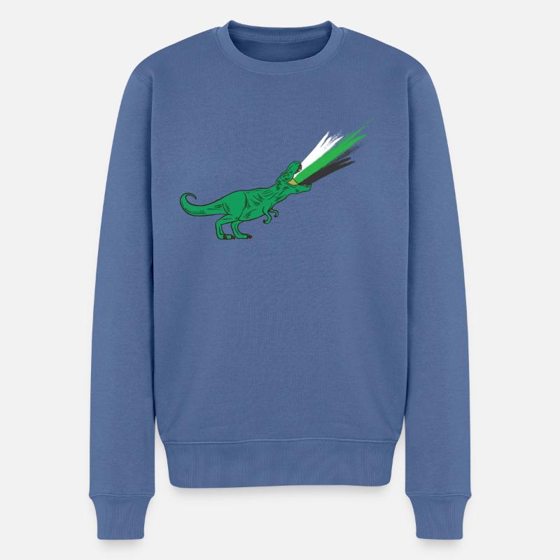 LGBTQ Neutrois Flag - Dinosaurier - Männer Premium Bio Pullover - Taubenblau