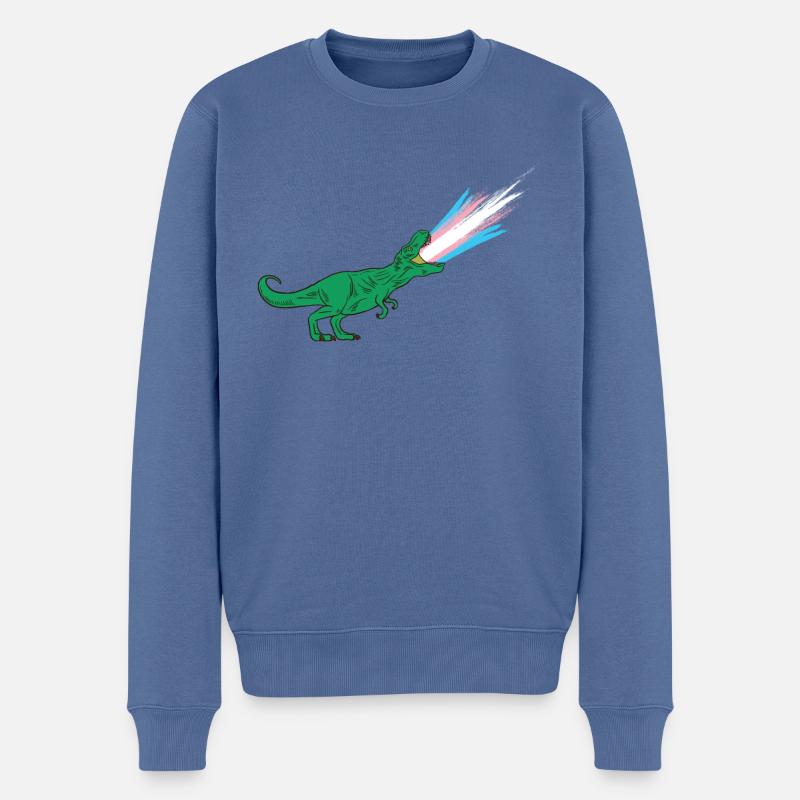Drapeau transgenre LGBTQ - Dinosaures - Pull Premium bio Homme - bleu pigeon