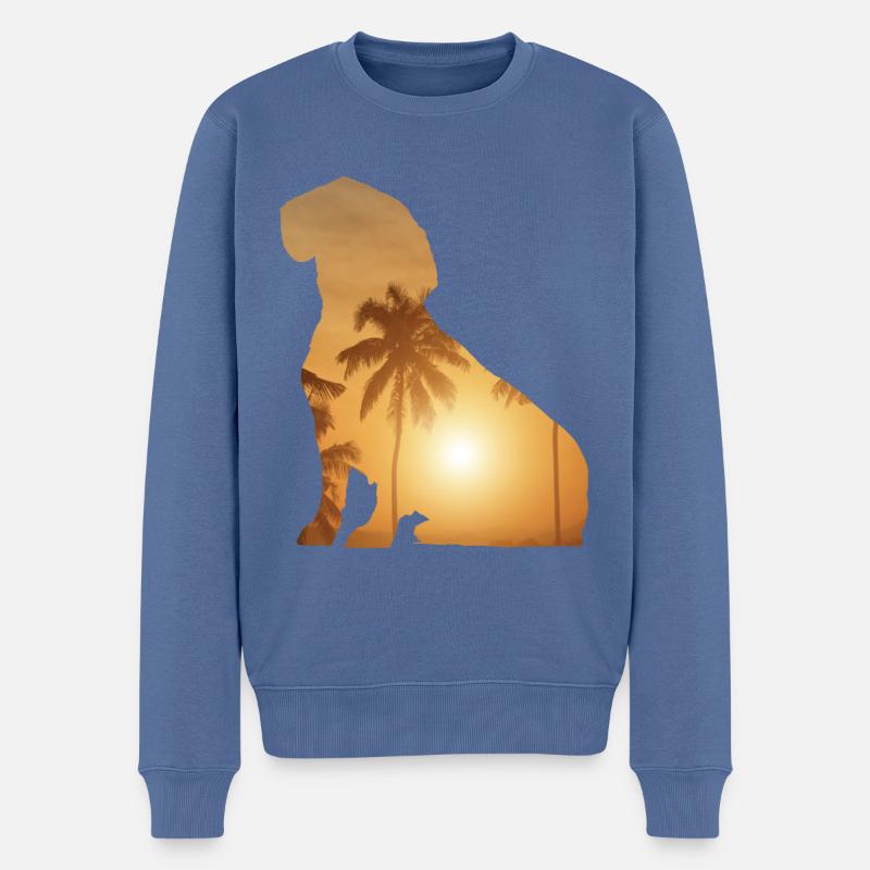 Sommerstrand - Spürhund - Männer Premium Bio Pullover - Taubenblau