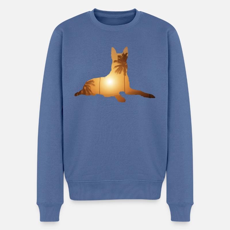 Sommerstrand - Belgischer Hirte - Männer Premium Bio Pullover - Taubenblau