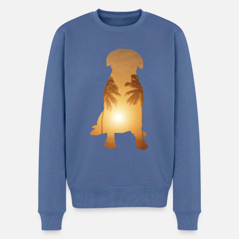 Sommerstrand - Bullmastiff - Männer Premium Bio Pullover - Taubenblau