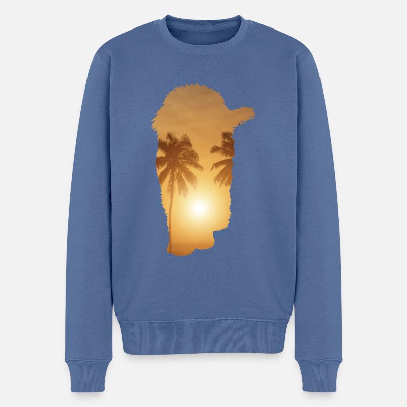 Sommerstrand - Doodle - Männer Premium Bio Pullover - Taubenblau