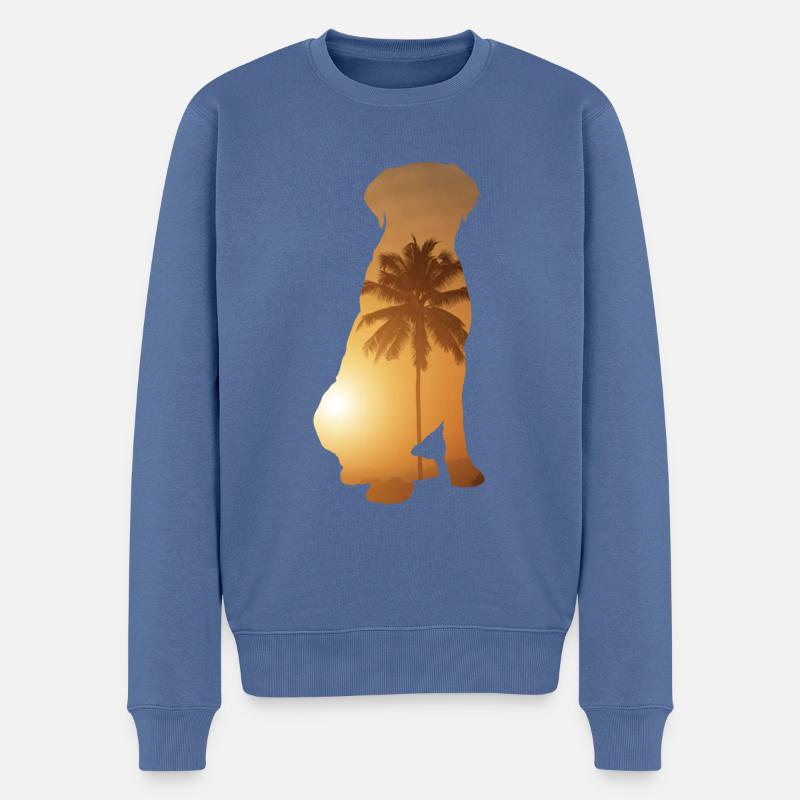 Sommerstrand - Mastiff - Männer Premium Bio Pullover - Taubenblau