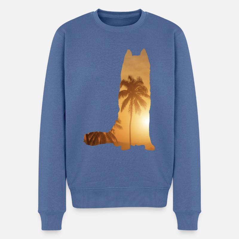 Sommerstrand - Alaskaner Husky - Männer Premium Bio Pullover - Taubenblau