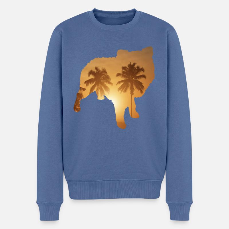 Sommerstrand - Pommerianer - Männer Premium Bio Pullover - Taubenblau