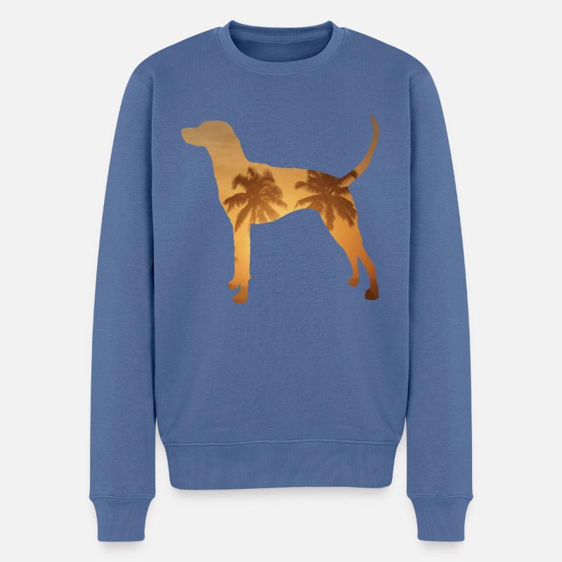 Plage d’été - Redbone Coonhound - Pull Premium bio Homme - bleu pigeon