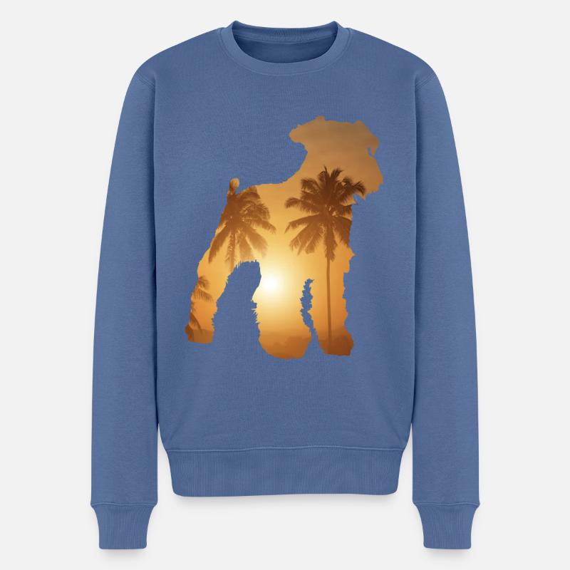 Sommerstrand - Schnauzer - Männer Premium Bio Pullover - Taubenblau