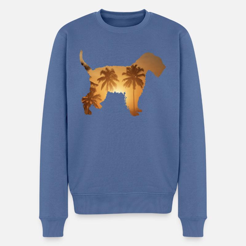 Sommerstrand - Wheaten Terrier - Männer Premium Bio Pullover - Taubenblau