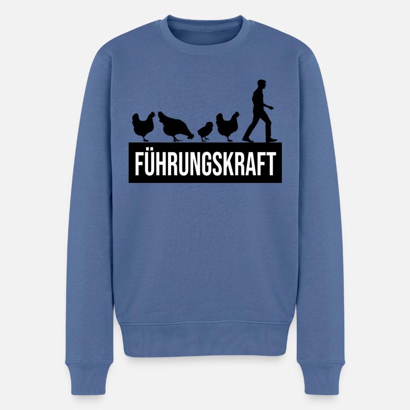 Führungskraft Hühner Landwirte Bauer Geschenkidee - Männer Premium Bio Pullover - Taubenblau