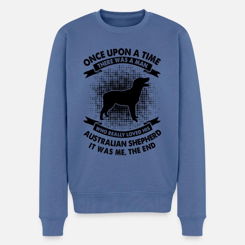 Einmal Zeit - Australischer Schäferhund - Männer Premium Bio Pullover - Taubenblau