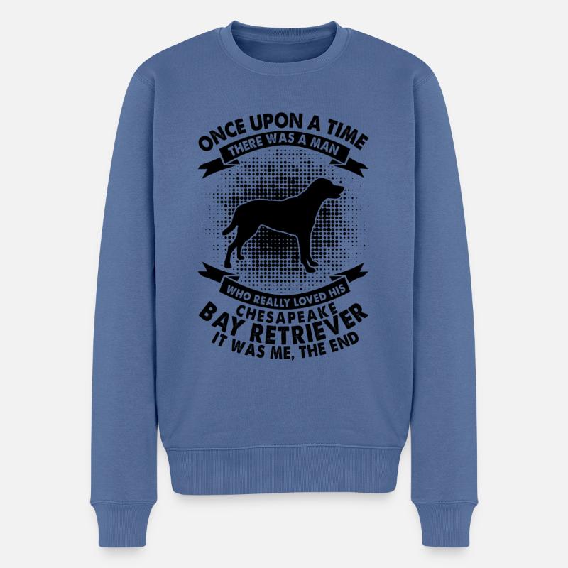 Une fois - Chesapeake Retriever - Pull Premium bio Homme - bleu pigeon