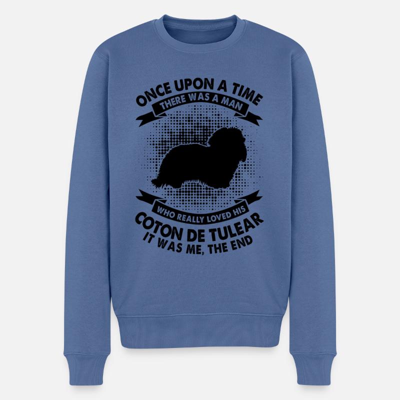 Une fois - Coton De Tuléar - Pull Premium bio Homme - bleu pigeon