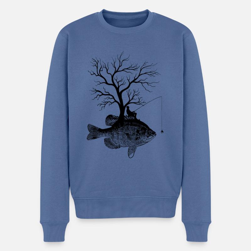 Arbre graphique - Fish Bluegill - Pull Premium bio Homme - bleu pigeon