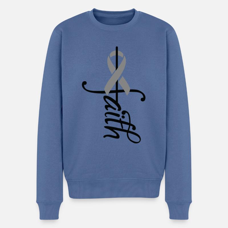 Ribbon Diabetes Bewusstsein - Männer Premium Bio Pullover - Taubenblau