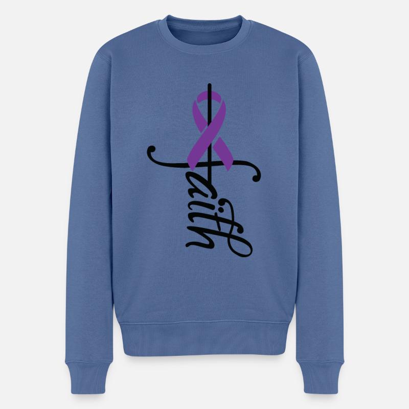 Band Crohns Bewusstsein - Männer Premium Bio Pullover - Taubenblau