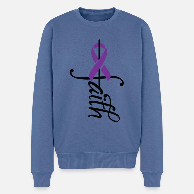 Ribbon-Epilepsie-Bewusstsein - Männer Premium Bio Pullover - Taubenblau