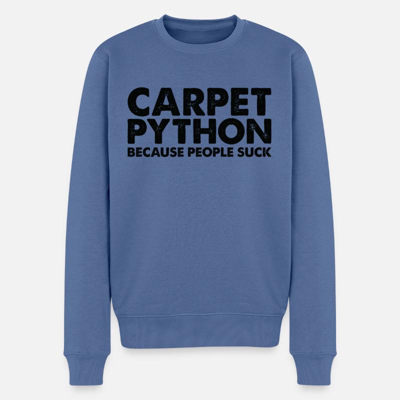 Leute Saugen Teppich-Python-Schlange - Männer Premium Bio Pullover - Taubenblau