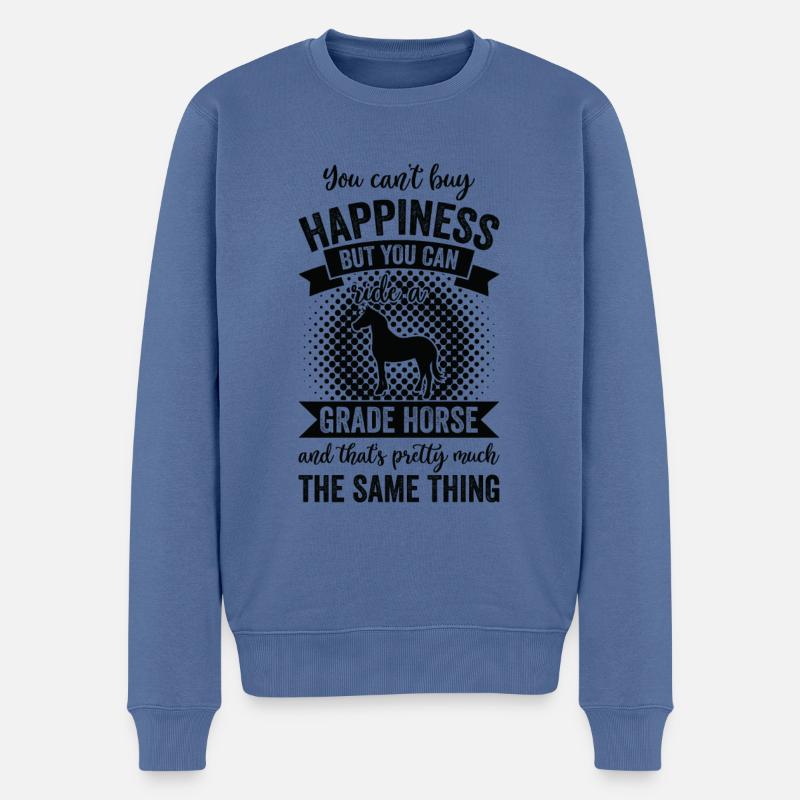 Reiten - Grade Horse - Männer Premium Bio Pullover - Taubenblau