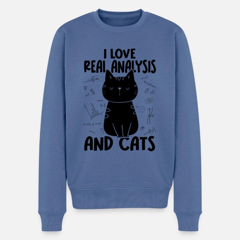 J’aime les chats - Analyse réelle - Pull Premium bio Homme - bleu pigeon