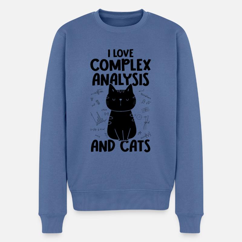 Ich Liebe Katzen - Komplexe Analyse - Männer Premium Bio Pullover - Taubenblau
