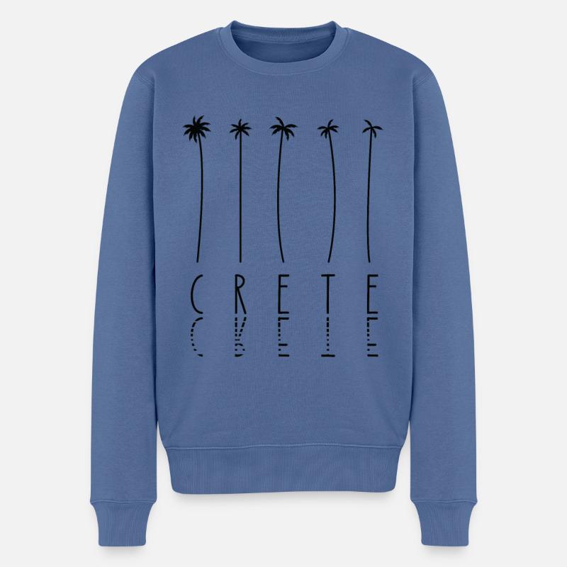 Palmenurlaub - Insel Griechenland Kreta - Männer Premium Bio Pullover - Taubenblau