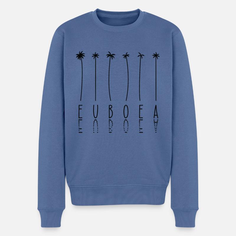 Palm - île Grèce Eubée - Pull Premium bio Homme - bleu pigeon