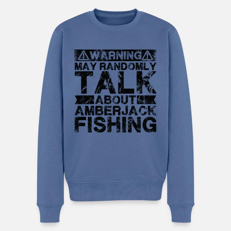 Angeln - Amberjack -Fisch - Männer Premium Bio Pullover - Taubenblau