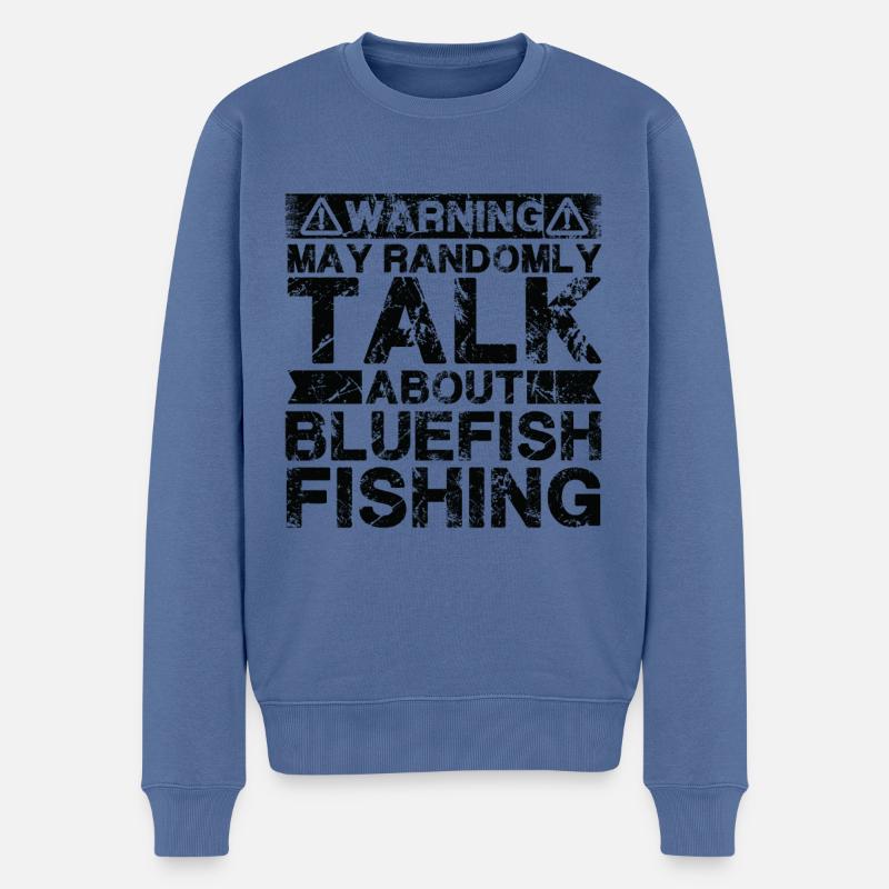 Angeln - Bluefish -Fisch - Männer Premium Bio Pullover - Taubenblau