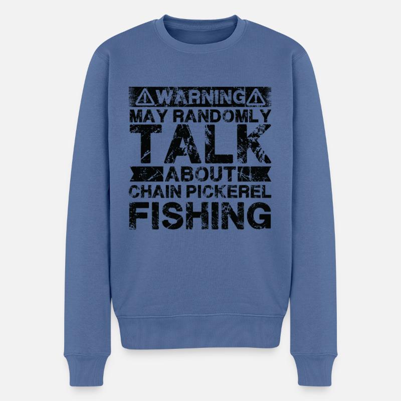 Pêche - Sélecteur de chaîne Poisson - Pull Premium bio Homme - bleu pigeon