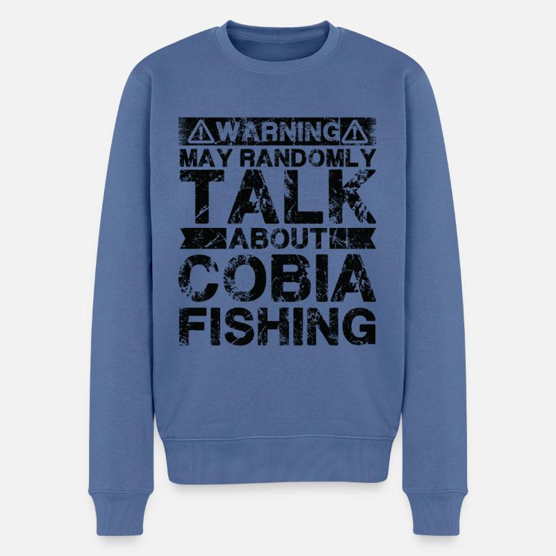 Pêche - Cobia -Poisson - Pull Premium bio Homme - bleu pigeon