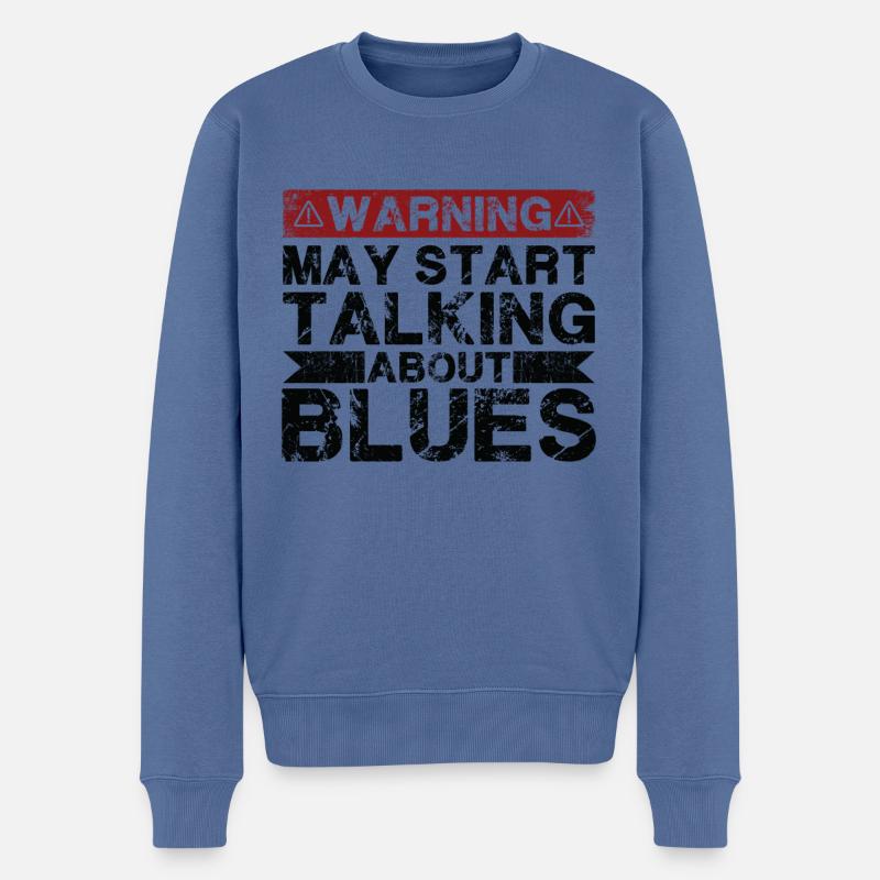 Apropos Blues-Musik - Männer Premium Bio Pullover - Taubenblau
