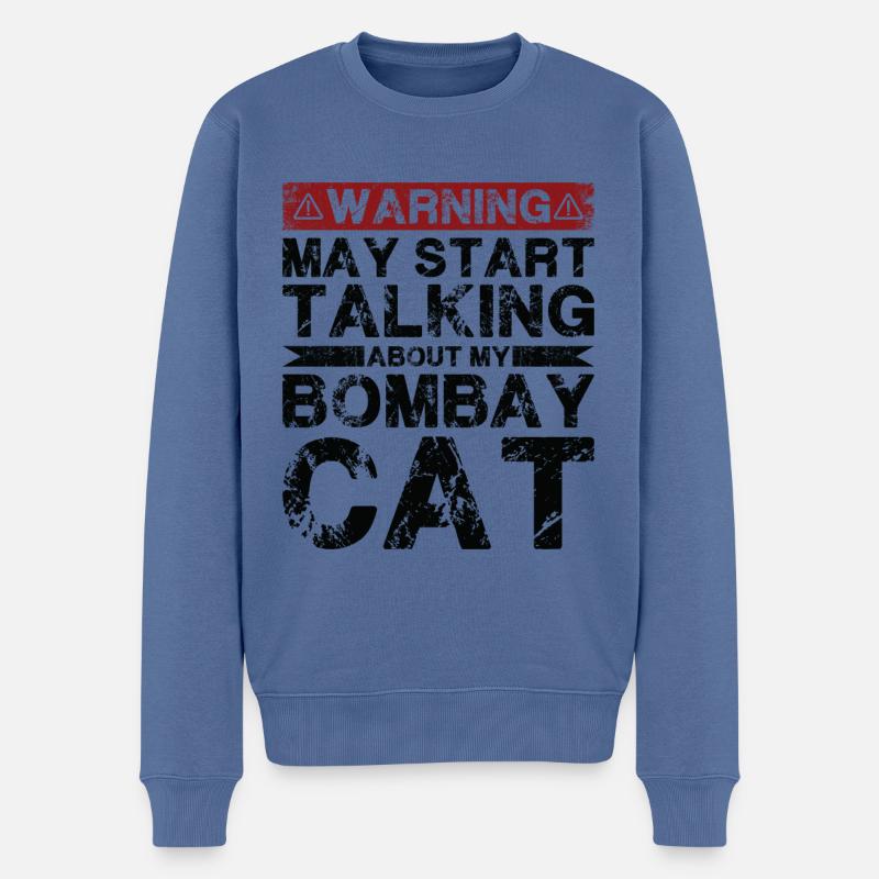 Apropos Bombay Cat - Männer Premium Bio Pullover - Taubenblau