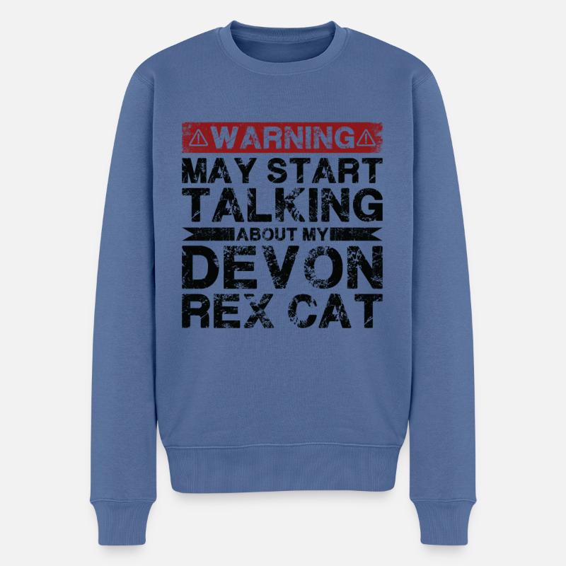 Apropos Devon Rex Cat - Männer Premium Bio Pullover - Taubenblau