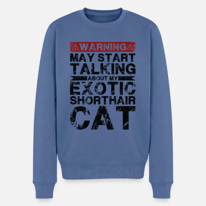 Apropos Exotische Kurzhaarkatze - Männer Premium Bio Pullover - Taubenblau