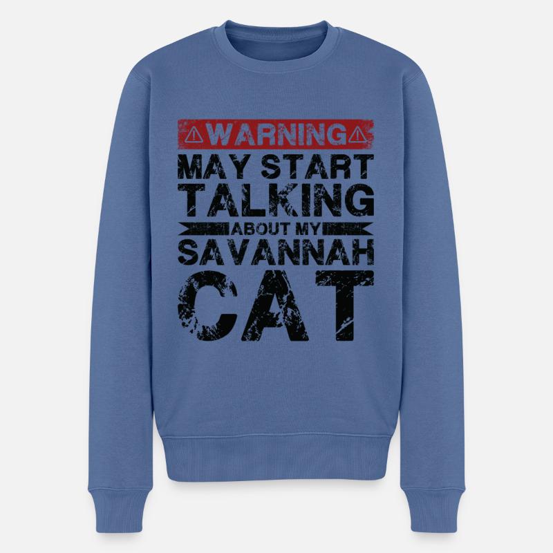 Parlez de Savannah Cat - Pull Premium bio Homme - bleu pigeon
