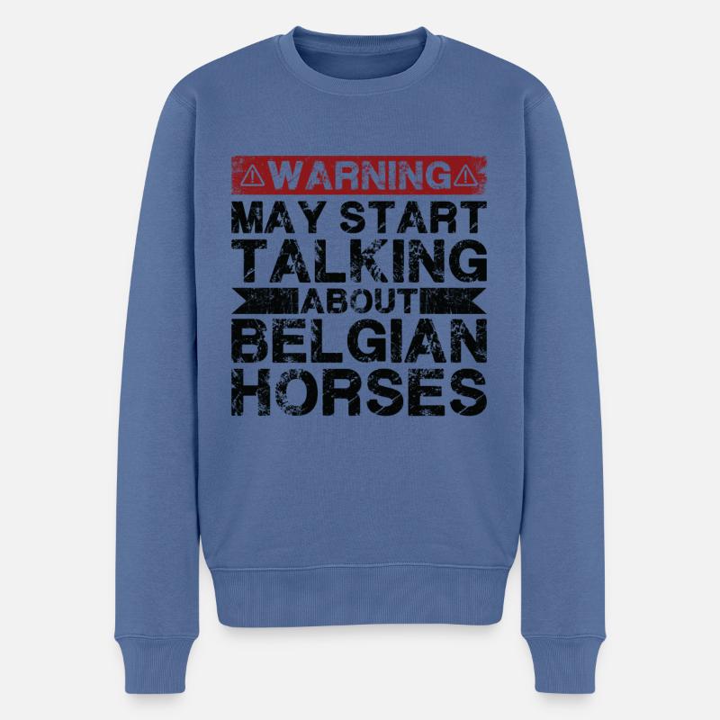 Apropos Belgisches Pferd - Männer Premium Bio Pullover - Taubenblau