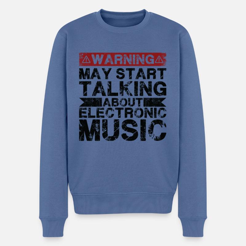 Über Elektronische Musik Sprechen - Männer Premium Bio Pullover - Taubenblau