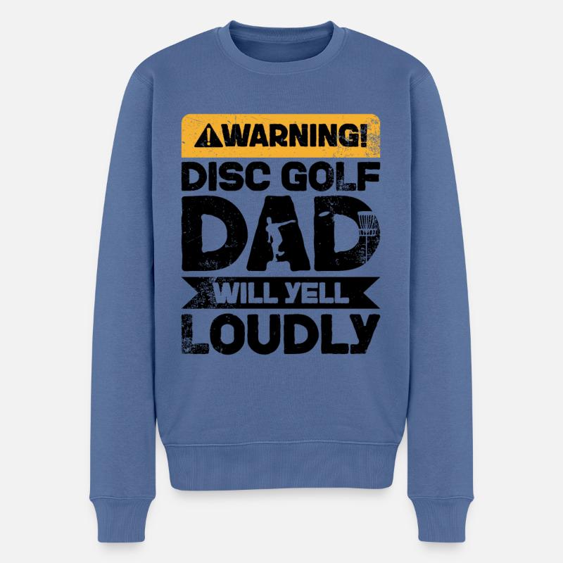 Avertissement Cris - Disc Golf Dad - Pull Premium bio Homme - bleu pigeon