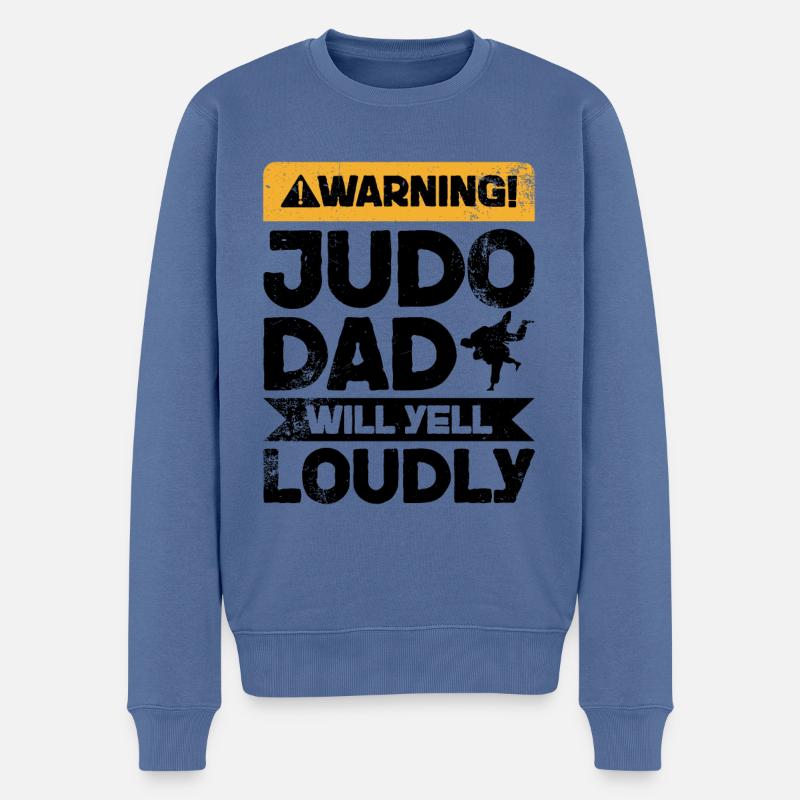 Warnschrei - Judo Papa - Männer Premium Bio Pullover - Taubenblau