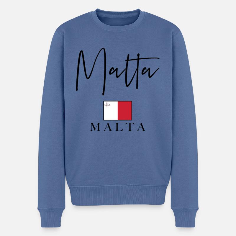 Grèce Flag Holidays - Île de Malte - Pull Premium bio Homme - bleu pigeon