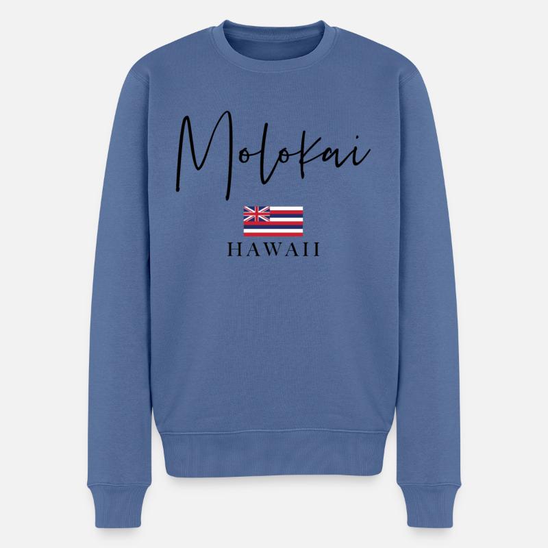 Vacances du drapeau de la Grèce - Islande Molokai - Pull Premium bio Homme - bleu pigeon