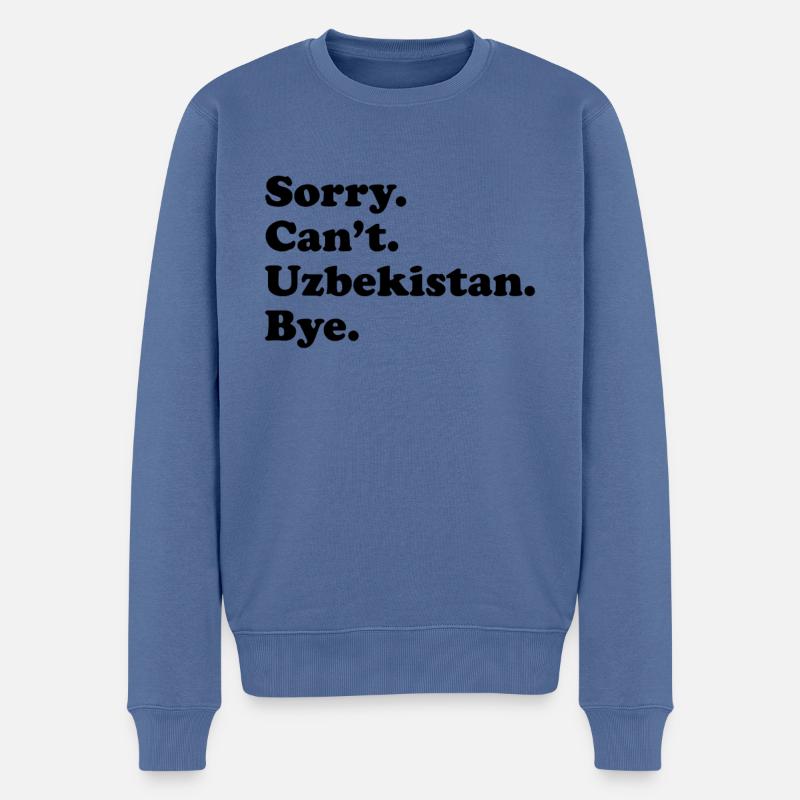 Sorry Can’t Bye - Ouzbékistan - Pull Premium bio Homme - bleu pigeon
