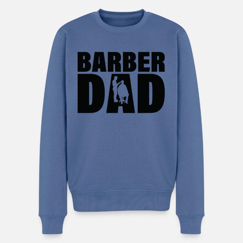 Job - Barber Dad - Männer Premium Bio Pullover - Taubenblau