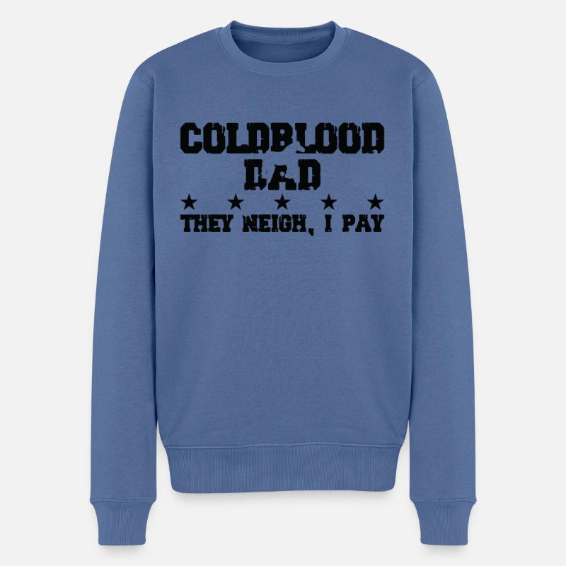 Le père du cheval - Coldblut - Pull Premium bio Homme - bleu pigeon