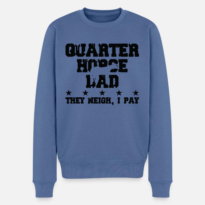 Pferdevater - Quarter Horse - Männer Premium Bio Pullover - Taubenblau