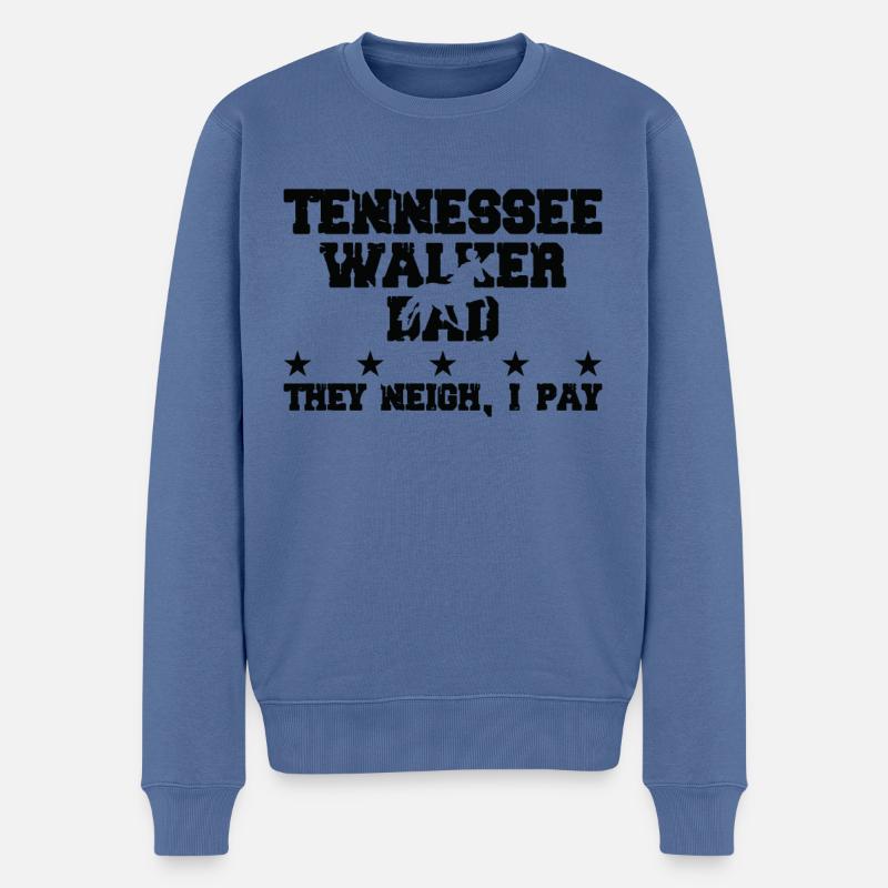 Pferdevater - Tennessee Walker - Männer Premium Bio Pullover - Taubenblau